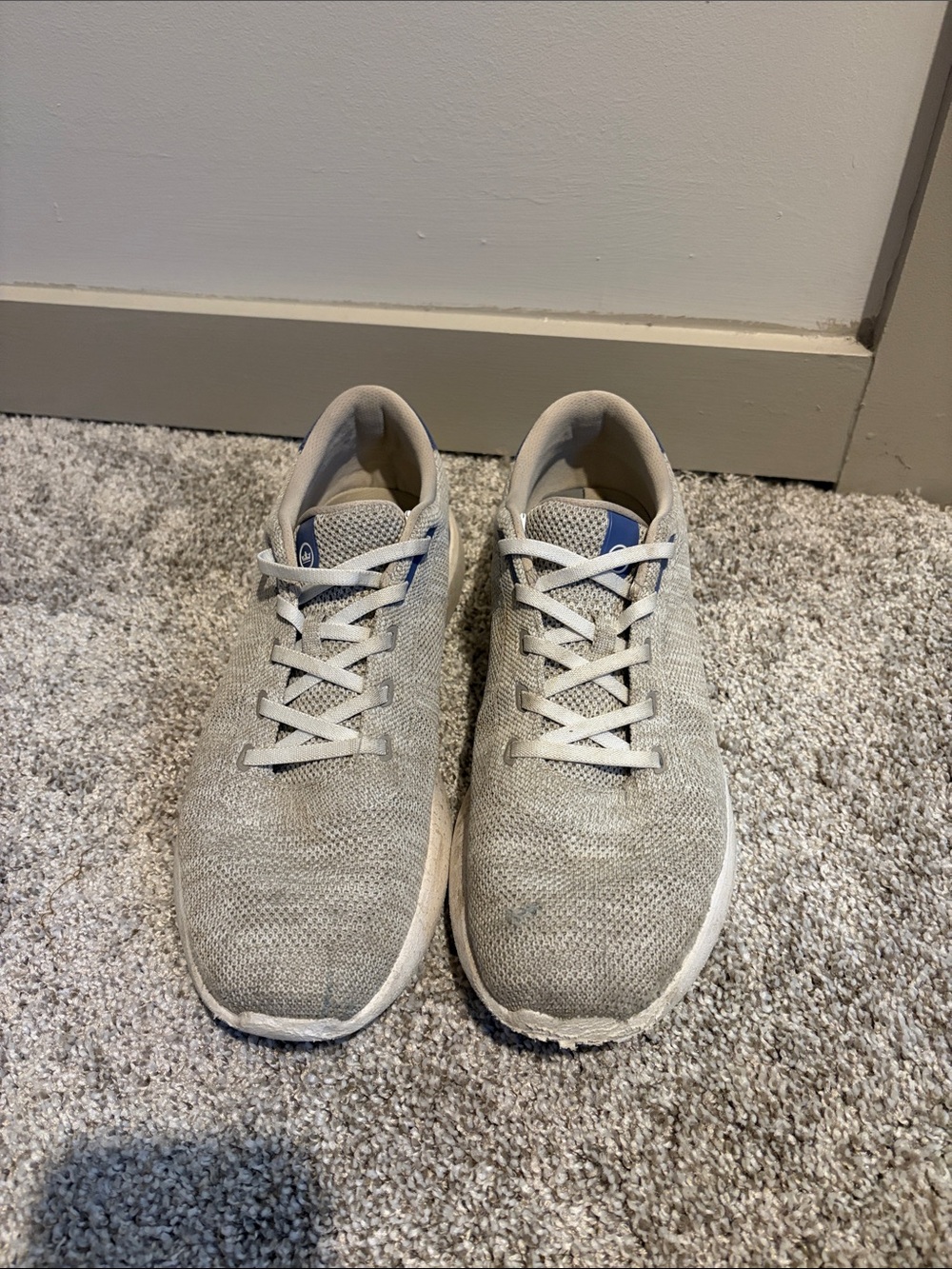 Peter Millar Light Gray Knit Men's Lace-Up Sneakers Glide V3 Sneaker